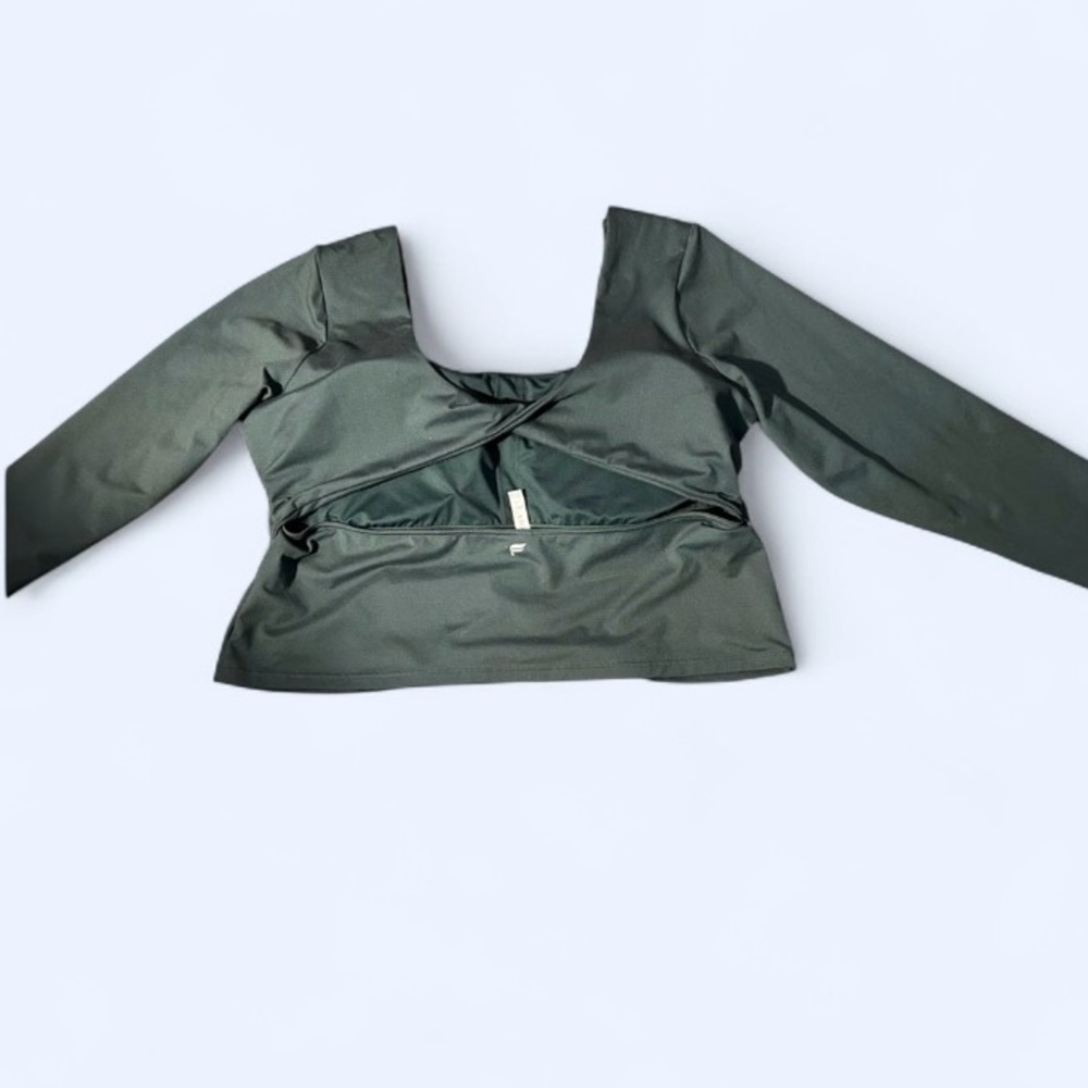 Fabletics Dark Green Women’s Twist Back Long Sleeve Top - Size XXL - Picture 6 of 8